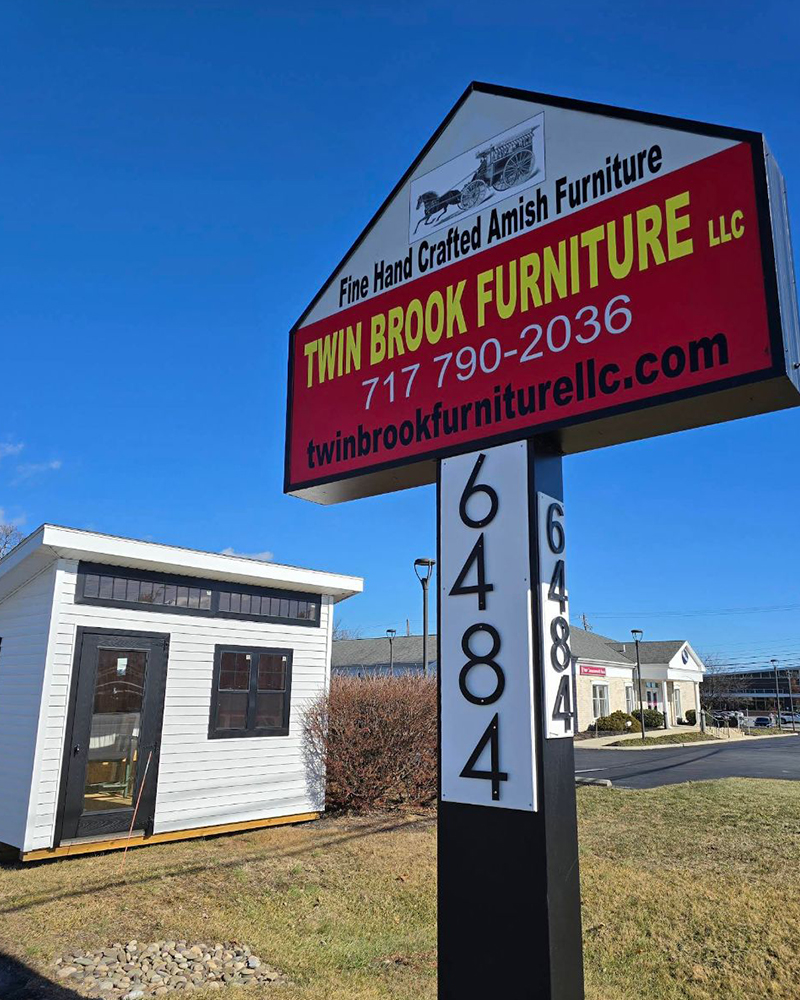 Twin Brook Furniture in Mechanicsburg, PA roadside sign.
