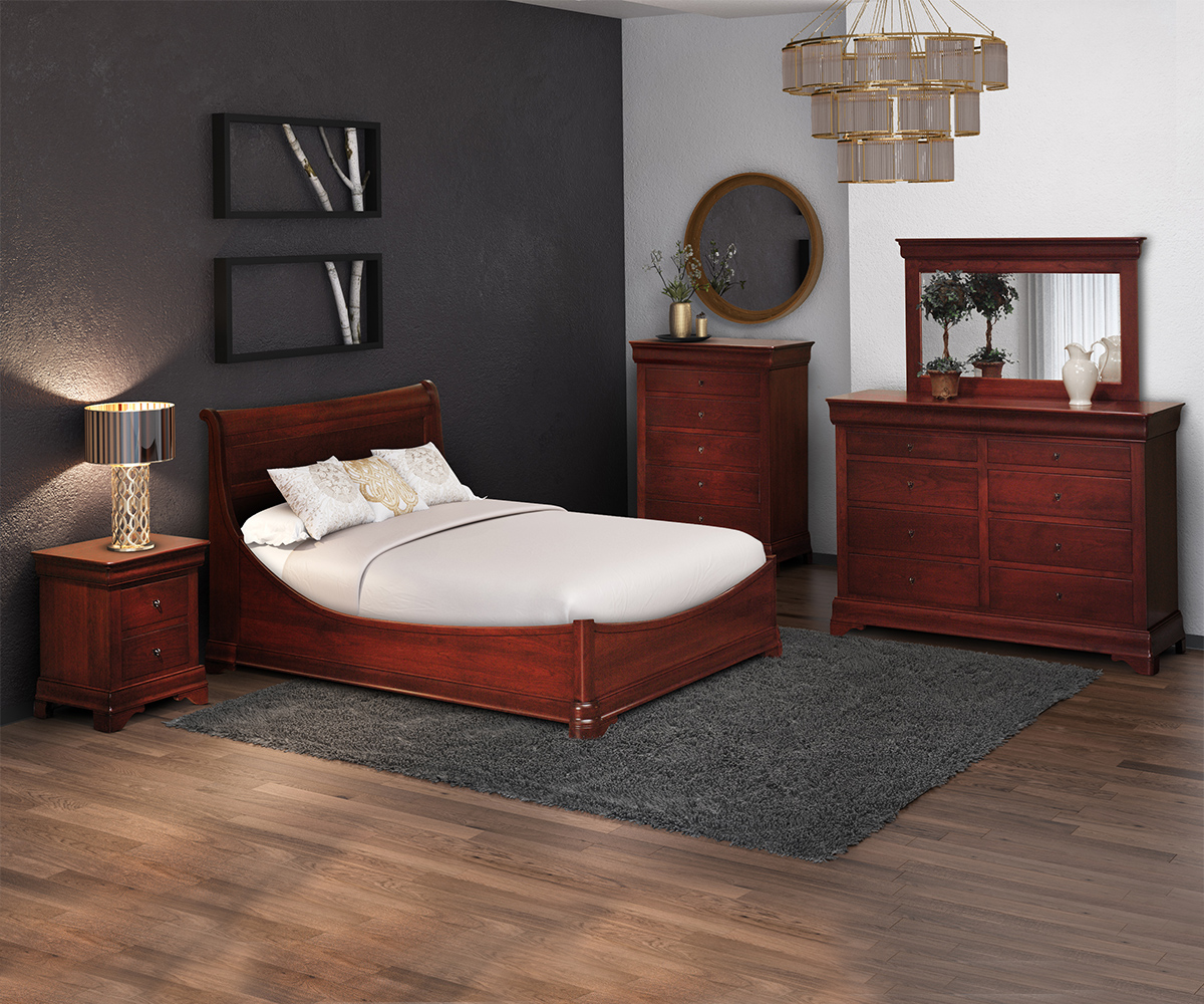 Louis Phillipe Panel Bed With Drawer Units Raised 2" - Image 2