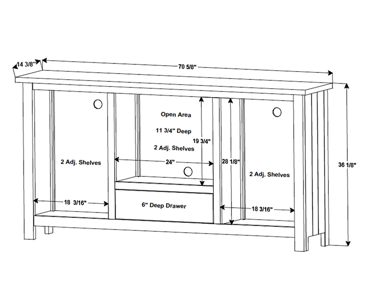 Artesa Media Stand - 73"W - Image 2