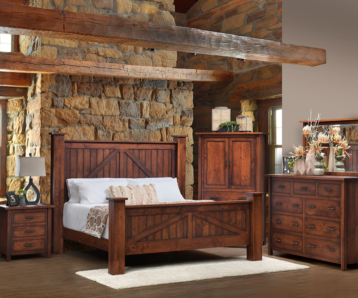 Mountain Lodge Post Bed With Drawer Units Raised 6" - Image 4