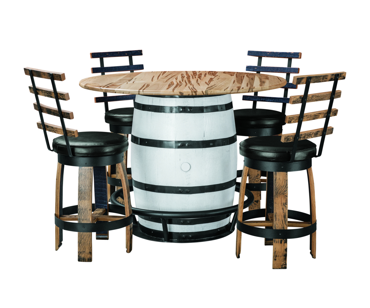 26" Swivel Barrel Bar Chair With Back - Image 2