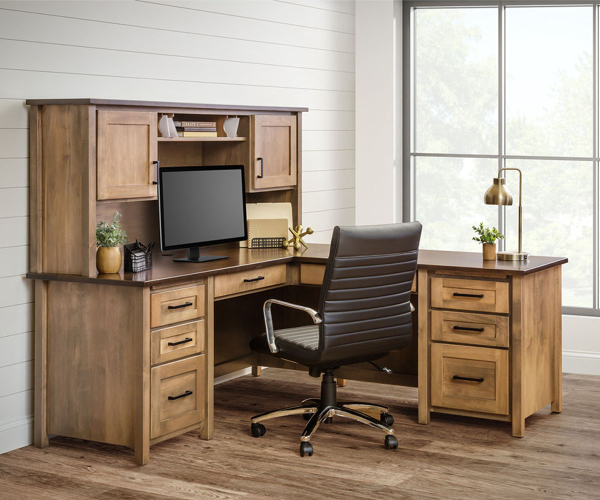 Shelton L Desk and Hutch - Image 9
