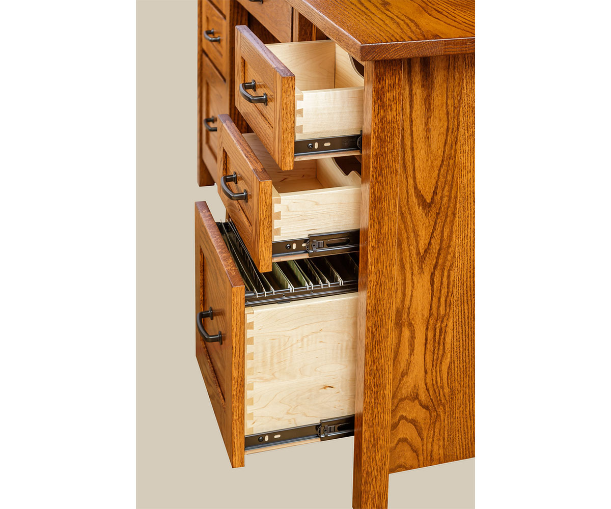 Shelton Hutch with Cubbie and Pedestal Desk - Image 5