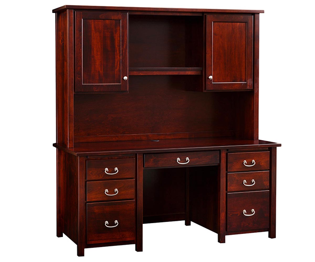 Eshton Double Pedestal Desk & Hutch