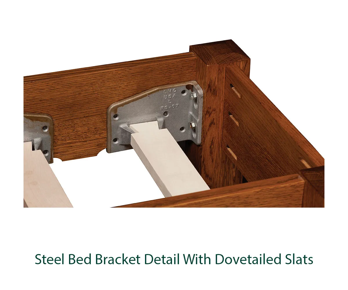 Arts & Crafts Spindle Panel Bed - Image 2