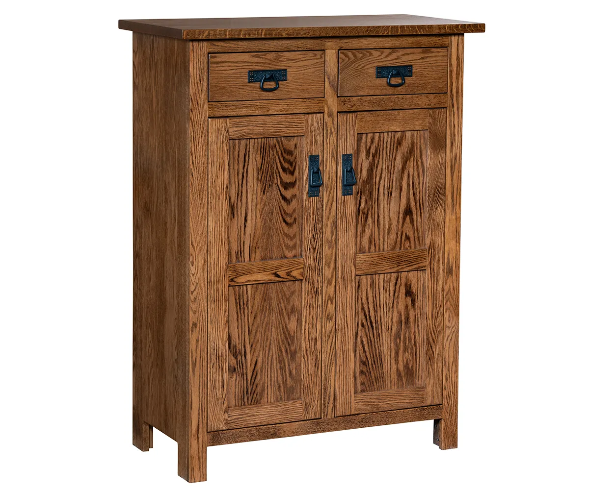 Mission Reverse Panel Pie Safe With Drawers